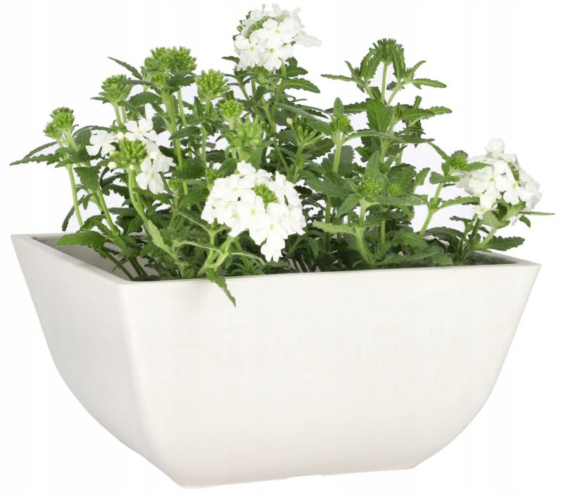 Doniczka ogrodowa KOTARBAU kompozytowa mrozoodporna biała 25x25 cm 1 szt.