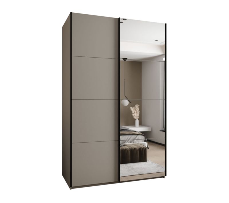 Szafa przesuwna Abiks LUX 3 wysoka szer.160cm kaszmir/kaszmir/czarny 1szt.