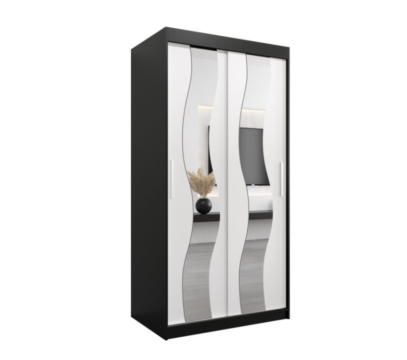 Szafa przesuwna Abiks SEWILLA 100 czarny mat + biały mat 1 szt.