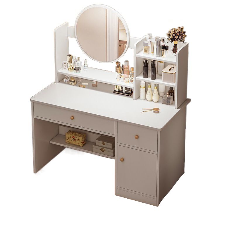 Toaletka Rebiko z Lustrem Z Szufladami Biała Makijażu Glamour Skandynawski 100 cm 1 szt.