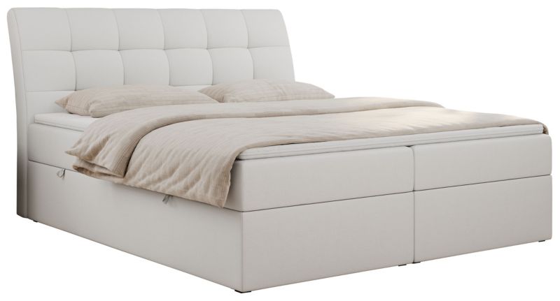 Łóżko kontynentalne MKS Meble DIEGOS 200x200 H3 Biały ecoskóra 1szt.