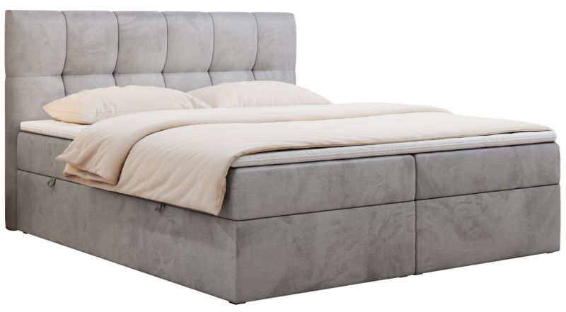 Łóżko kontynentalne MKS Meble RICO 120x200 H3 Jasnoszary welvet 1szt.