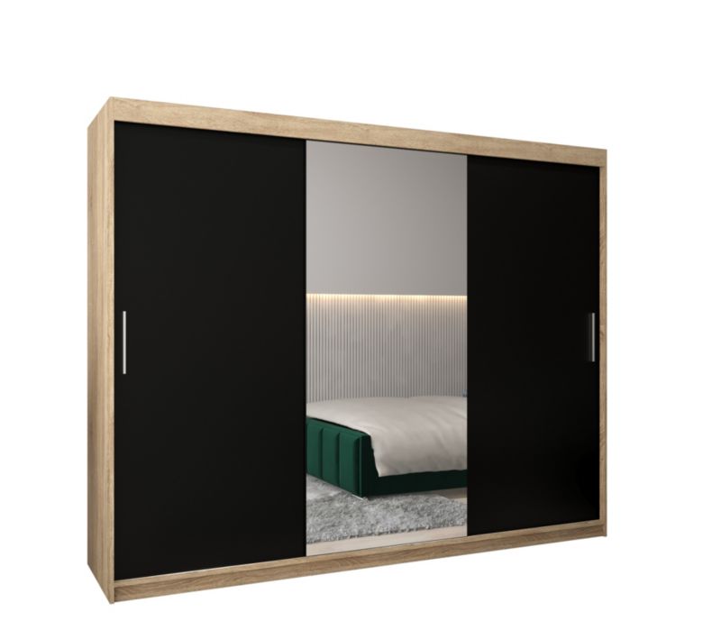 Szafa przesuwna Garderoba Abiks Tokyo 1 250 sonoma + czarny 1 szt.