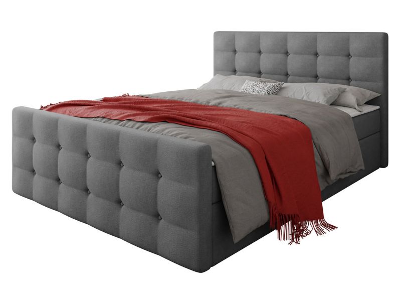 Łóżko kontynentalne MIRJAN 24 Milano 1 140x200 stalowy szary 1 szt.