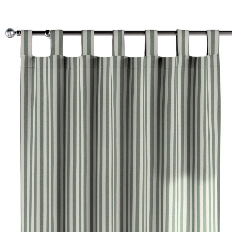 Zasłona na szelkach 1 szt. 130 x 260 cm Dekoria zielono-białe pasy (1,5cm) 1 szt.