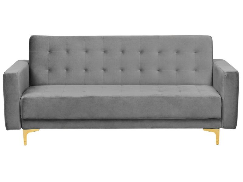 Sofa trzyosobowa Aberdeen Szary Welur 1 szt.