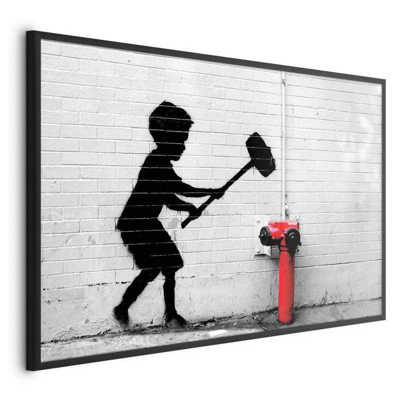 Plakat Artgeist Zniszczyć hydrant 90x60 cm z ramą czarną bez marginesu 1 szt