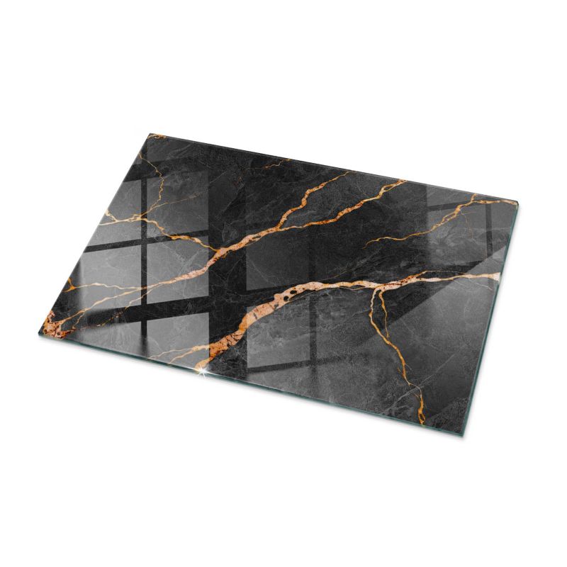 Blat szklany Tulup 100x70 cm Marmurowy wzór z żyłami 1 szt.