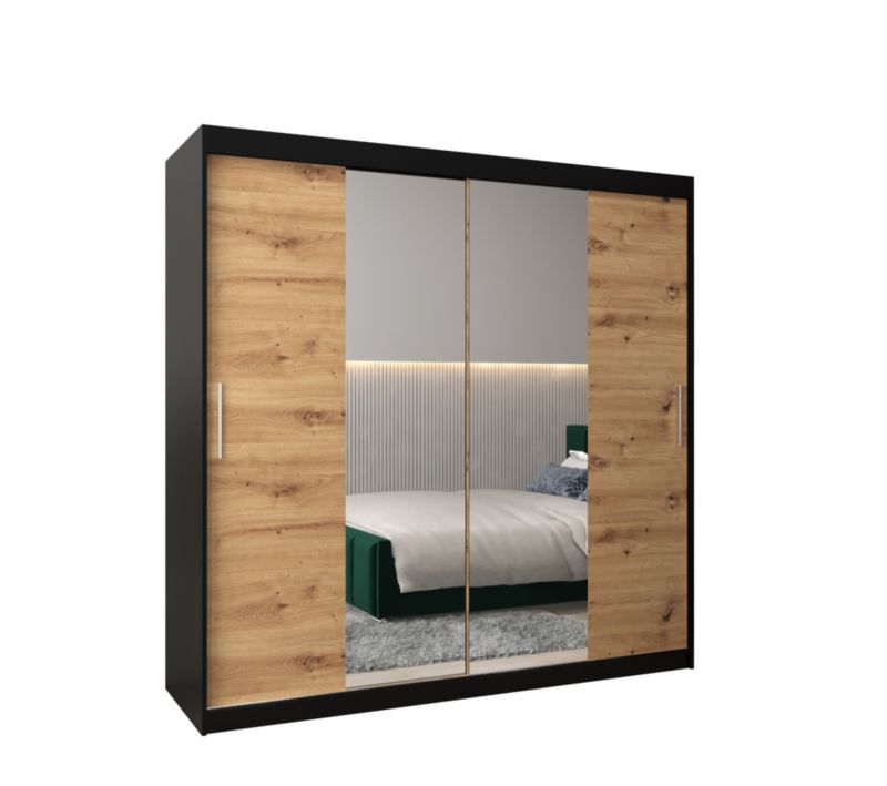 Szafa przesuwna Garderoba Abiks Tokyo 1 200 czarny + artisan 1 szt.