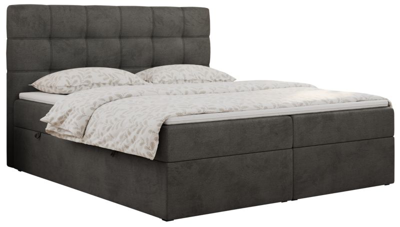 Łóżko kontynentalne MKS Meble ERNI 160x200 H4 Ciemnoszary welvet 1szt.