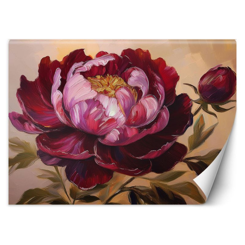 Fototapeta Feeby Kwiat Piownia Czerwony Malowany 200x140 1 szt