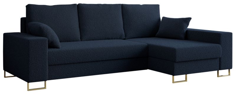 Narożnik MKS Meble DORIAN L uniwersalny ciemnoniebieski boucle 1szt.