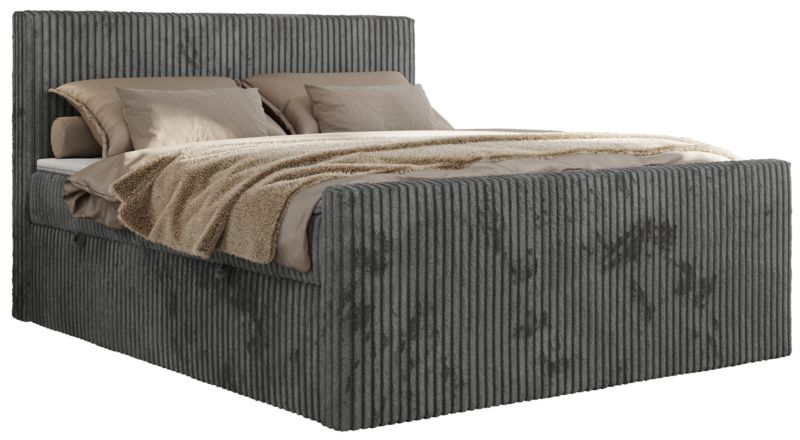 Łóżko kontynentalne MKS Meble TILIANO DUO 160x200 H4 szary sztruks 1szt.