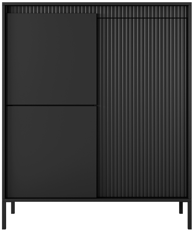 Czarna nowoczesna komoda do salonu 103 cm SAREVO frezowana