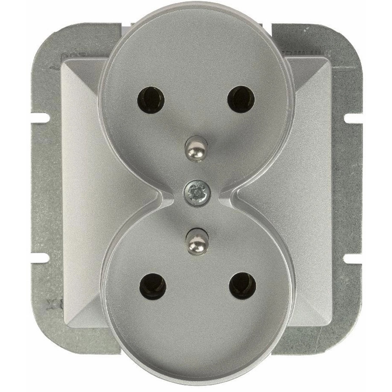 Gniazdo Perła podwójne z/u srebrne