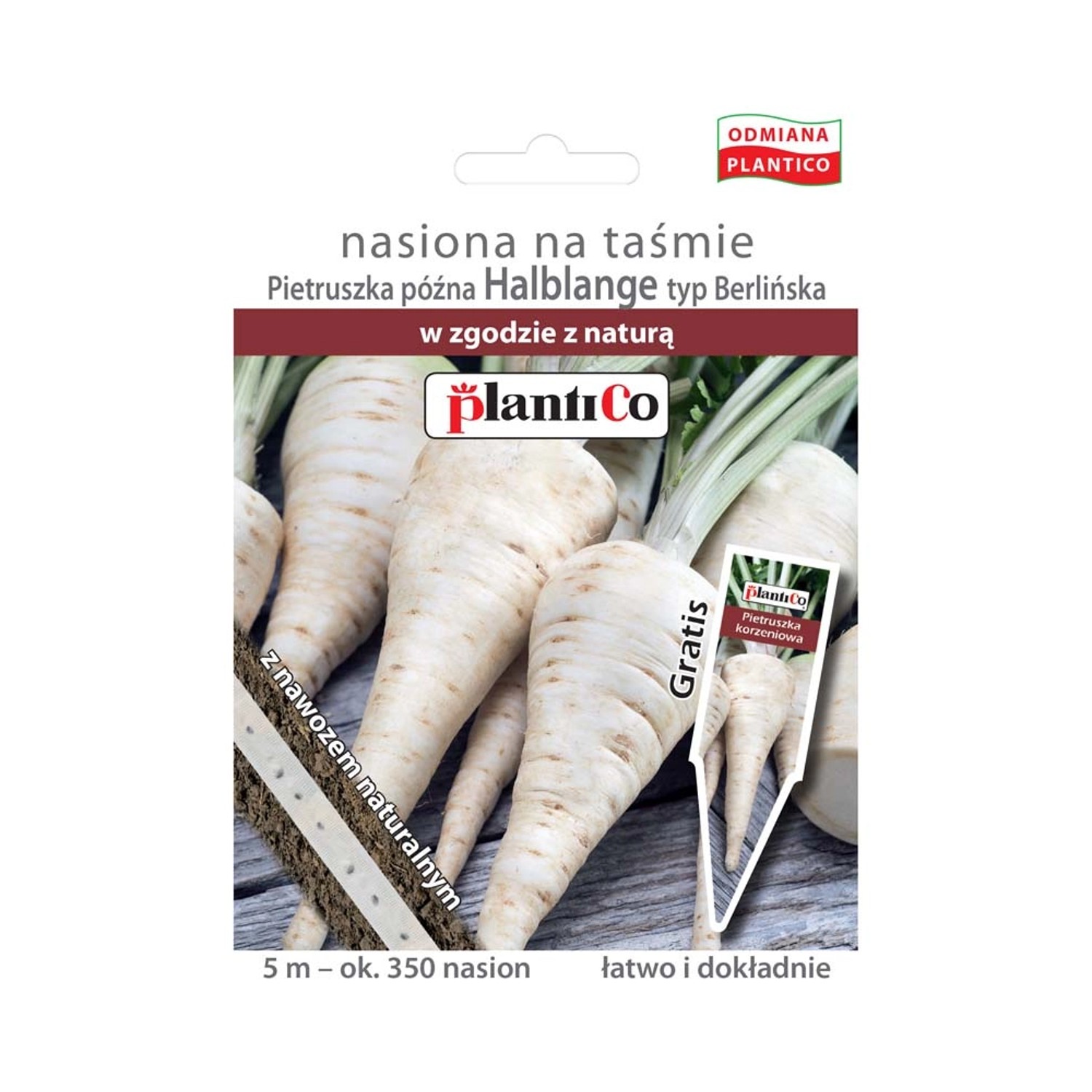 Pietruszka korzeniowa - nasiona na 5 m taśmie