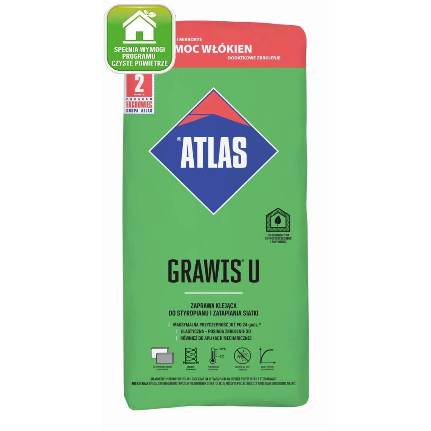 Atlas Zaprawa klejąca Grawis U do styropianu i siatki 25 kg