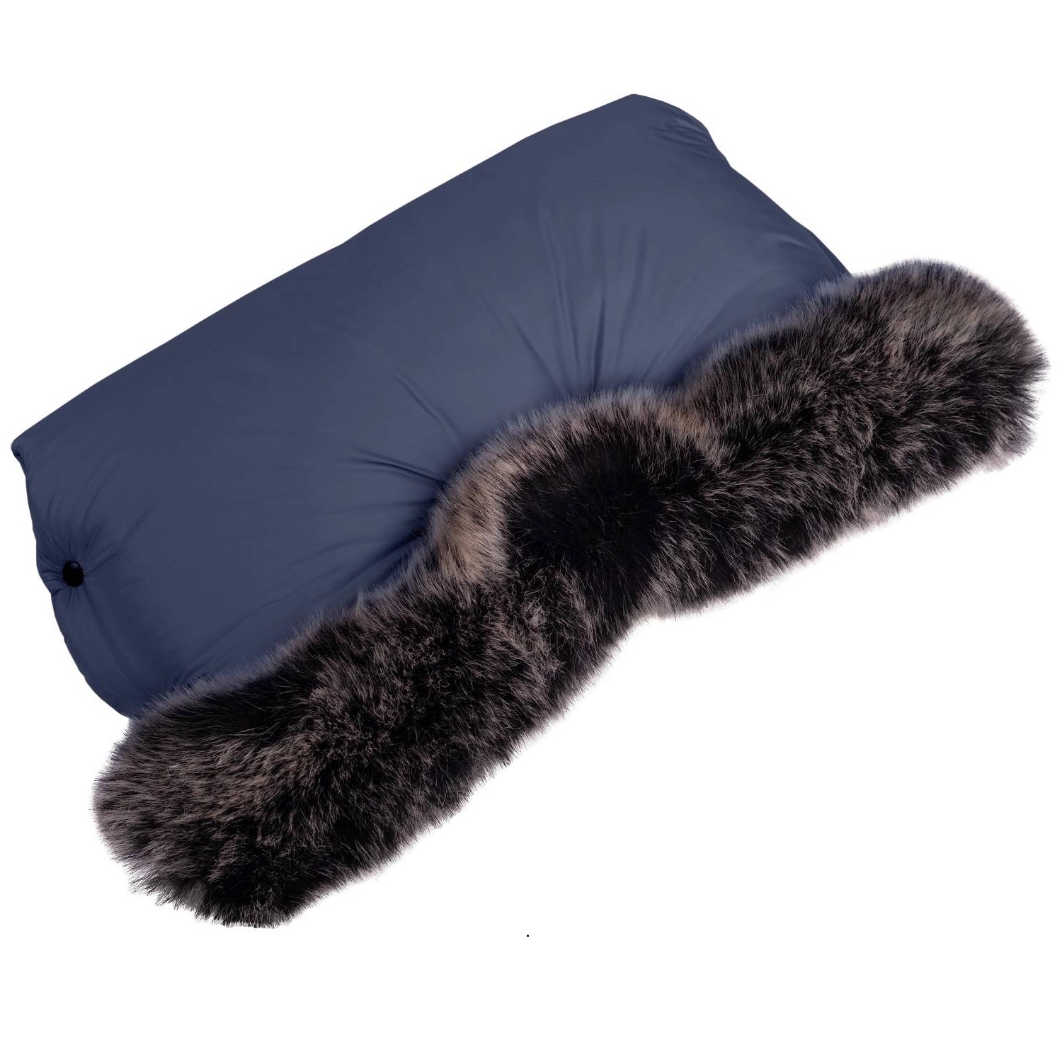 Mufka do wózka z futerkiem granat IF