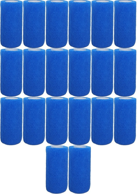 20x Opaska kohezyjna podtrzymująca Heltiso, 4 m x10 cm, 1 sztuka, niebieski