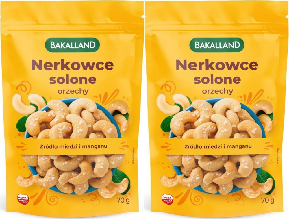 2x Orzechy nerkowca lekko solone Bakalland, 70g
