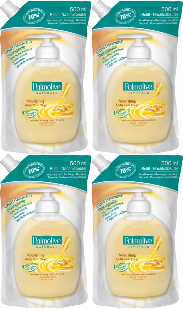4x Mydło w płynie Palmolive, mleko i miód, zapas, 500ml