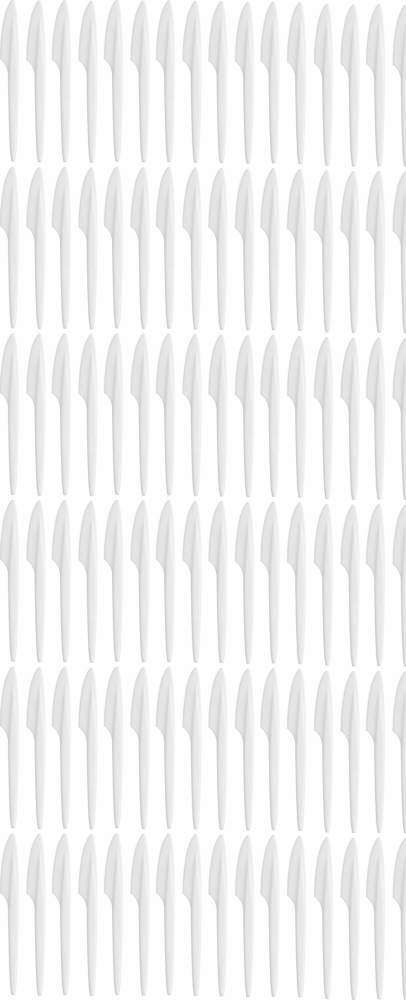 6x Plastikowe noże Bittner Premium, wielorazowe, 17.5cm, 100 sztuk, biały