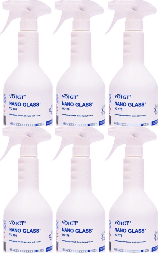 6x Płyn do mycia szyb Voigt Nano Glass VC176, 600ml