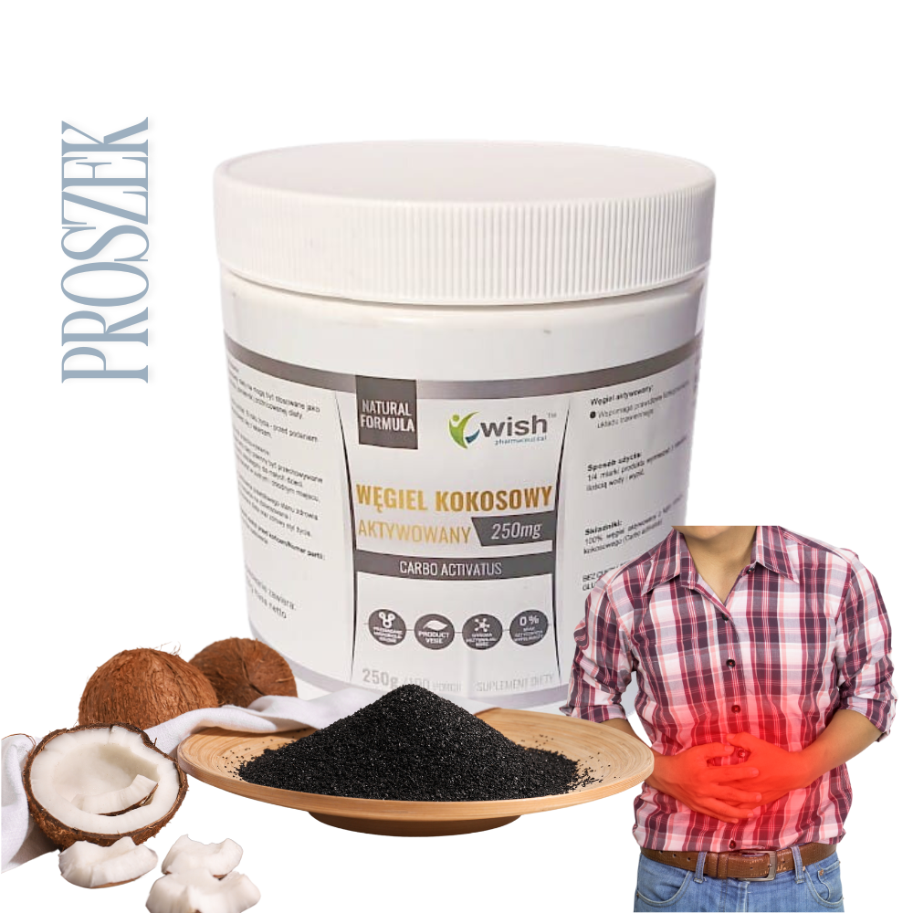 Węgiel aktywowany kokosowy 250g Wish