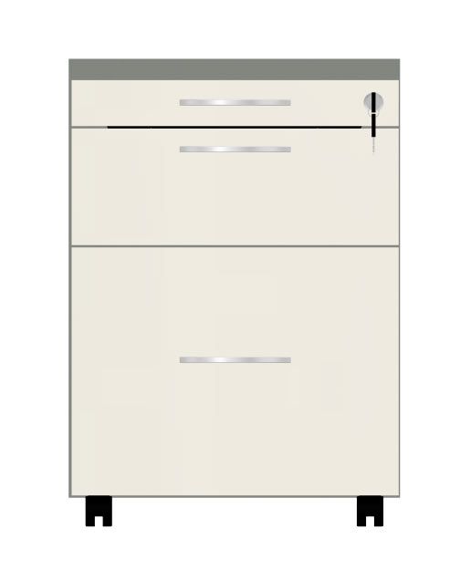 HEBE BP91 kontener na kółkach 43,2x60x61h (Kolor korpusu: Dąb Ciemny, Szuflady: metalowe perforowane)