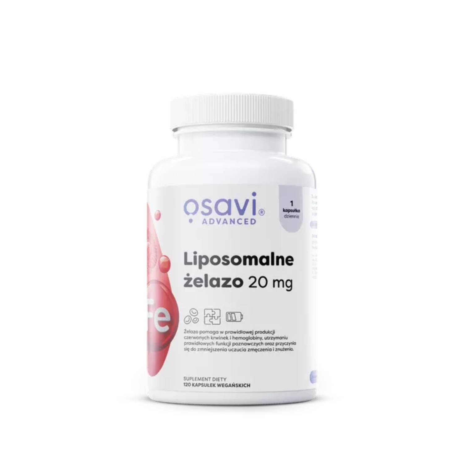 Osavi liposomalne żelazo 20 mg, 120 kapsułek