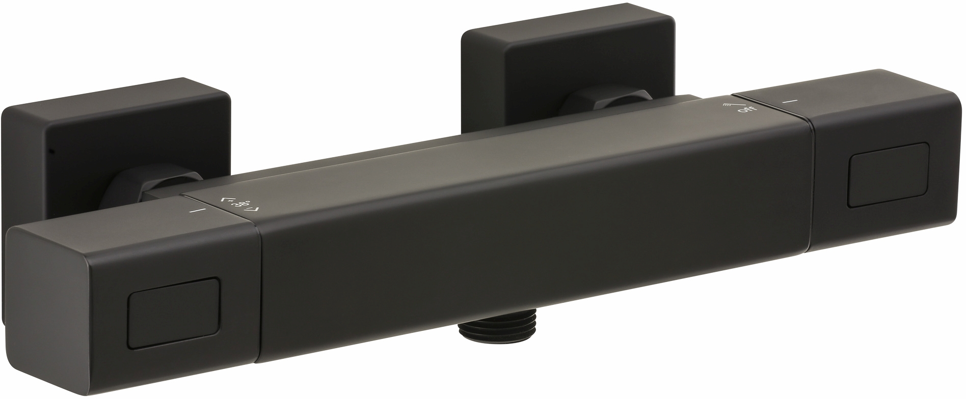 Herzbach Ceo Black bateria prysznicowa ścienna termostatyczna czarna 36.131100.1.12