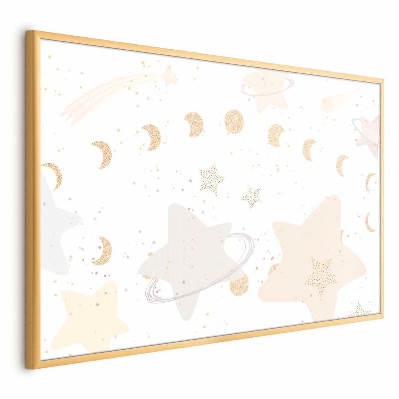 Plakat Artgeist Księżyc i gwiazdy 42x29,7 cm z ramą złotą 1 szt