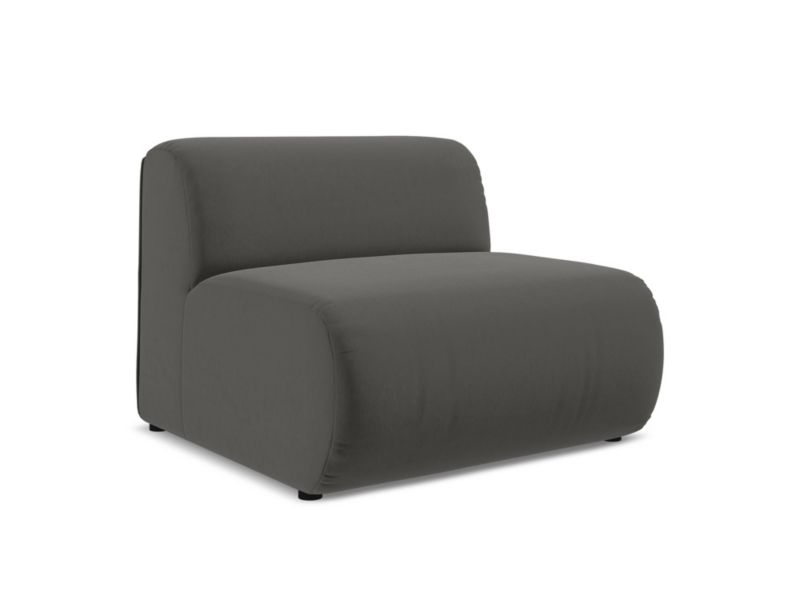 Moduł LaMiaSofa Bari z tkaniny welwetowej 90x89 cm stalowy 1 szt.