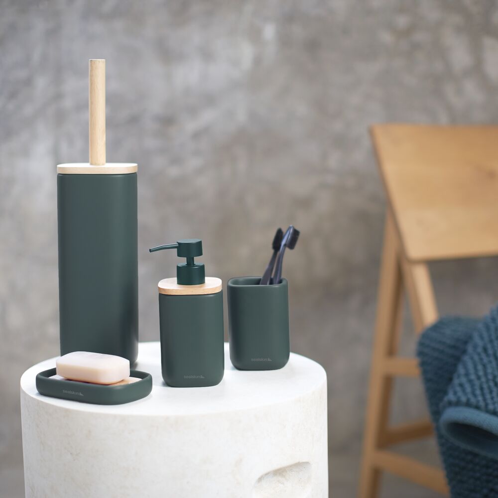 Sealskin Mind kubek na szczoteczki stojący zielony 800058