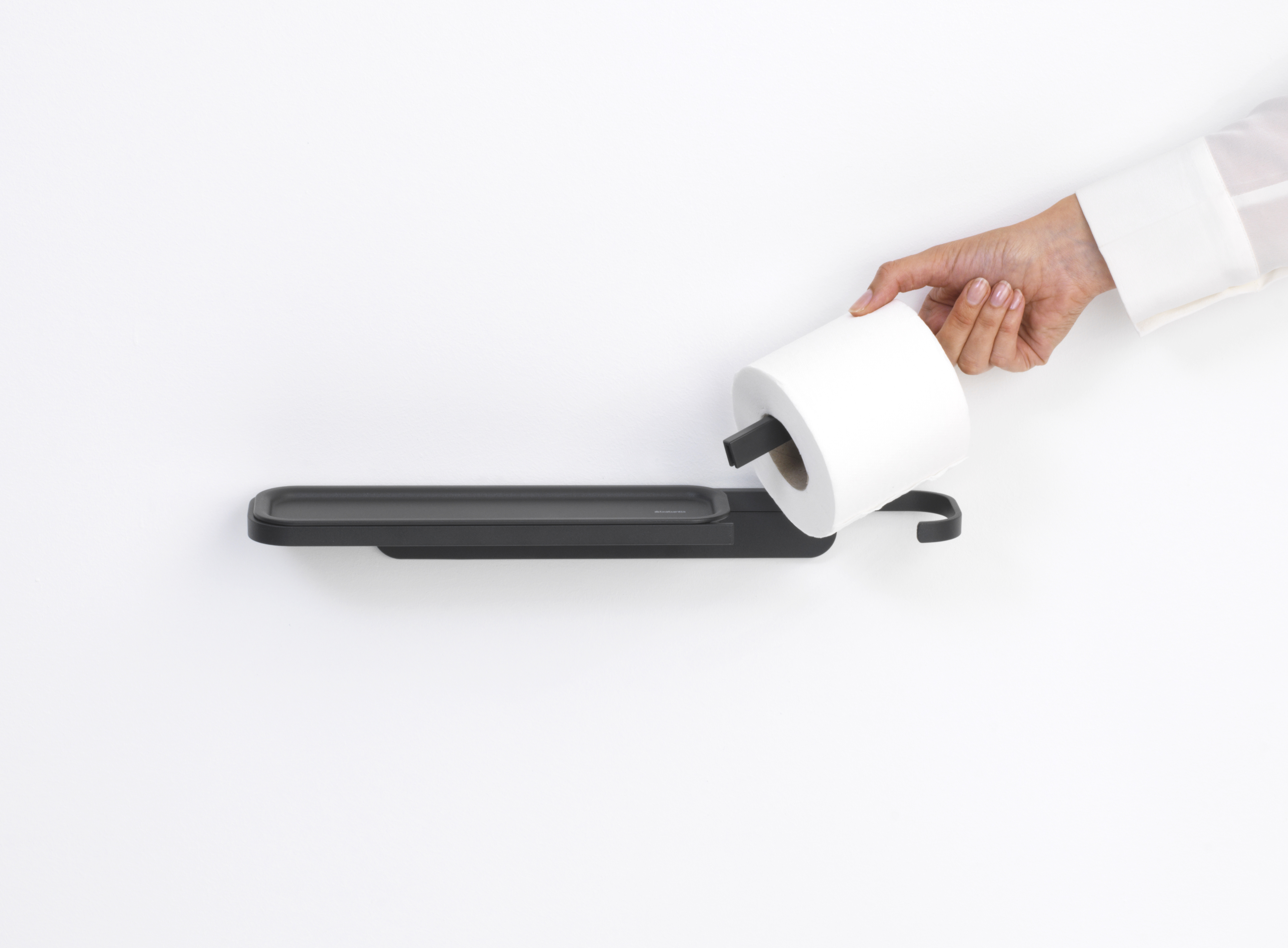 Brabantia MindSet uchwyt na papier toaletowy z półką grafit 303128