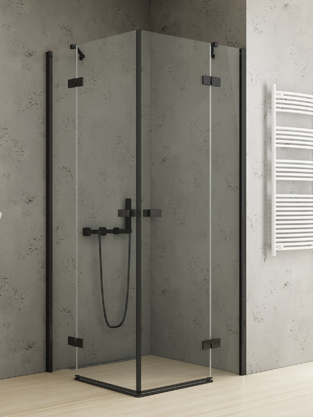 New Trendy Reflexa Black kabina prysznicowa 120x80 cm prostokątna czarny mat/szkło przezroczyste EXK-4992