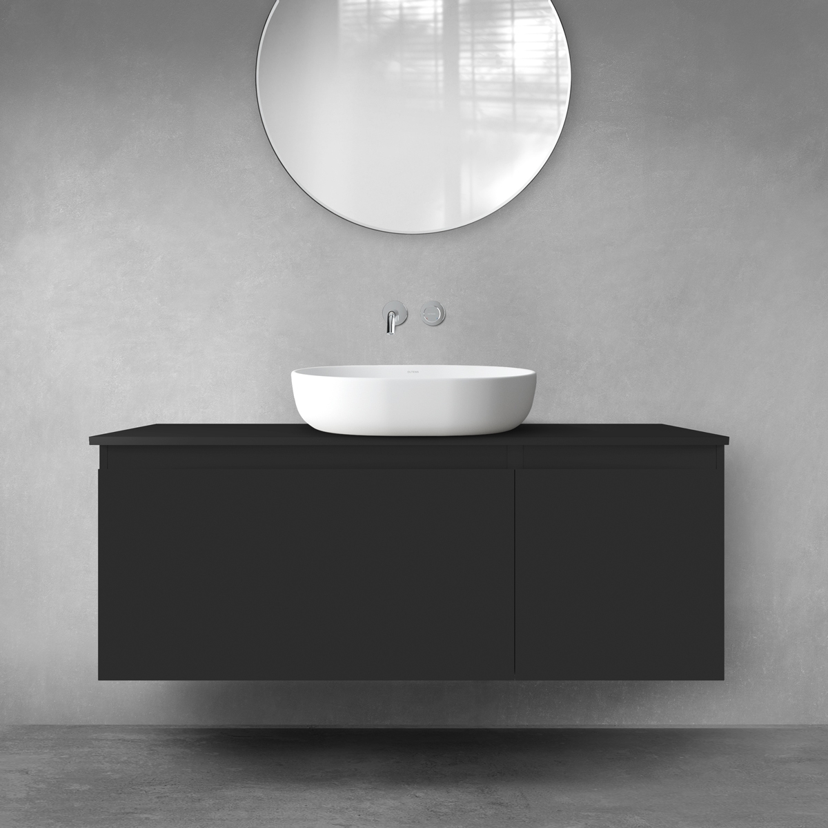 Oltens Vernal zestaw mebli łazienkowych 120 cm z blatem czarny mat 68250300 - Wysyłka w 24h