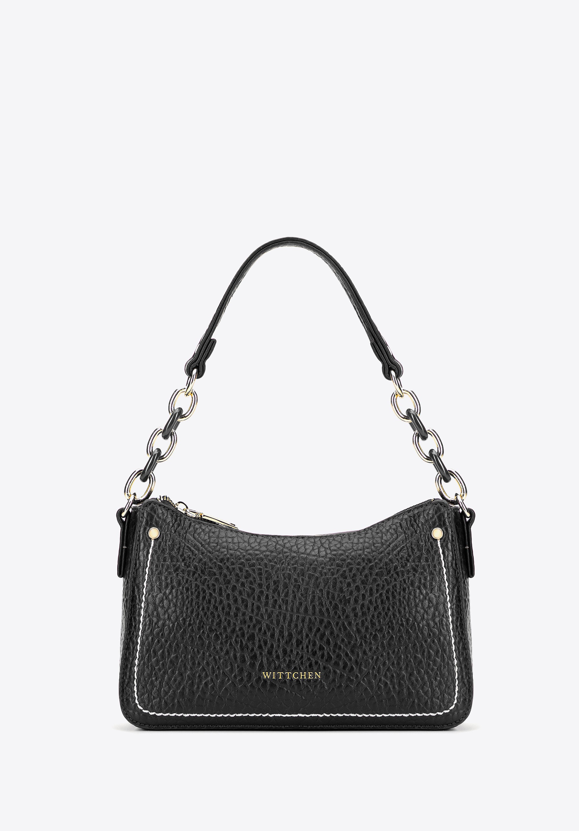 Mała torebka bagietka z ekoskóry czarna