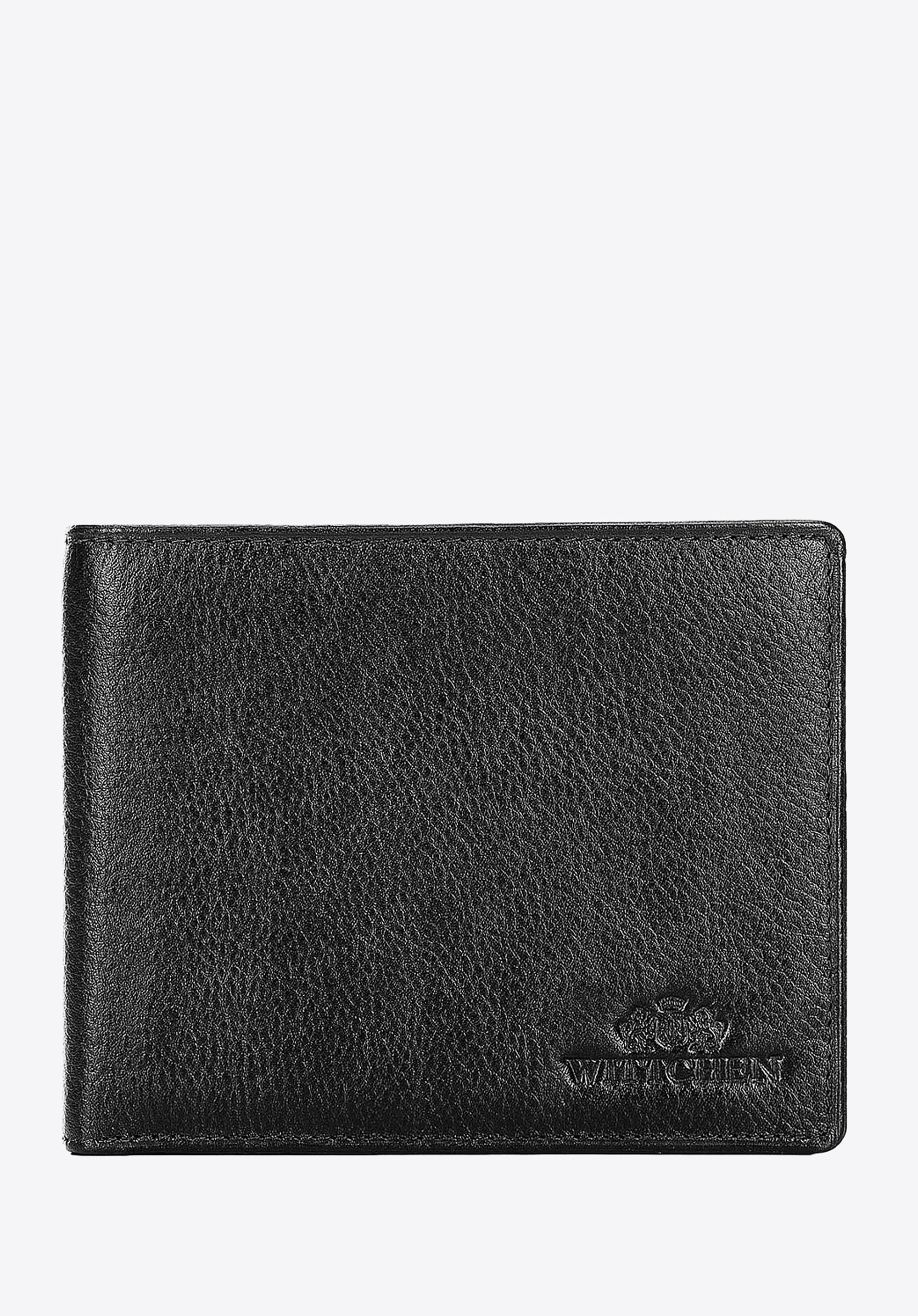 Męski portfel skórzany z rozkładanym panelem czarny