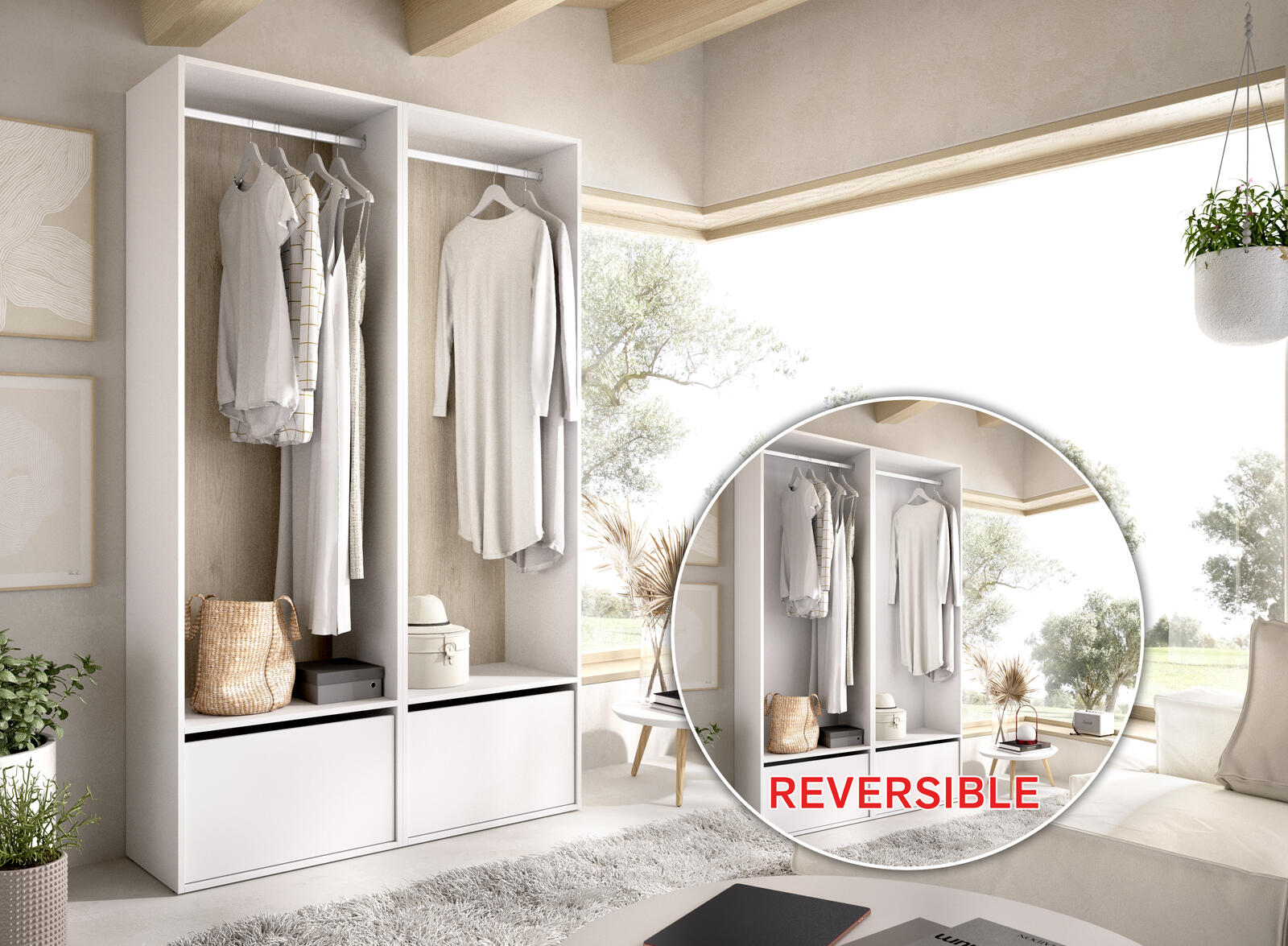 Szafa otwarta biała Suit reversi medium