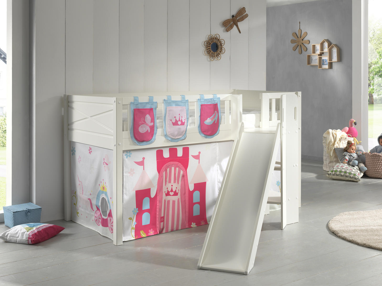 Łóżko dziecięce ze zjeżdżalnią Scotti Princess basic II