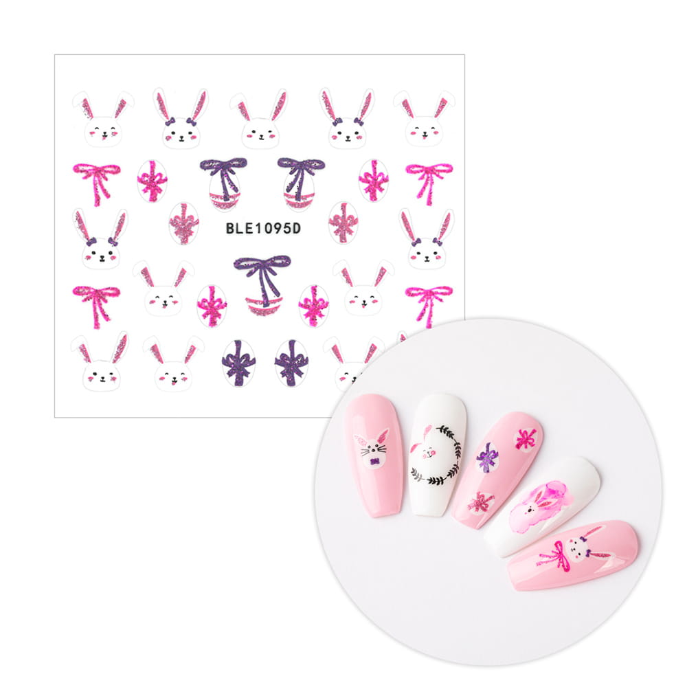 Naklejki do paznokci 3D samoprzylepne brokatowe wielkanocne BLE 1095D