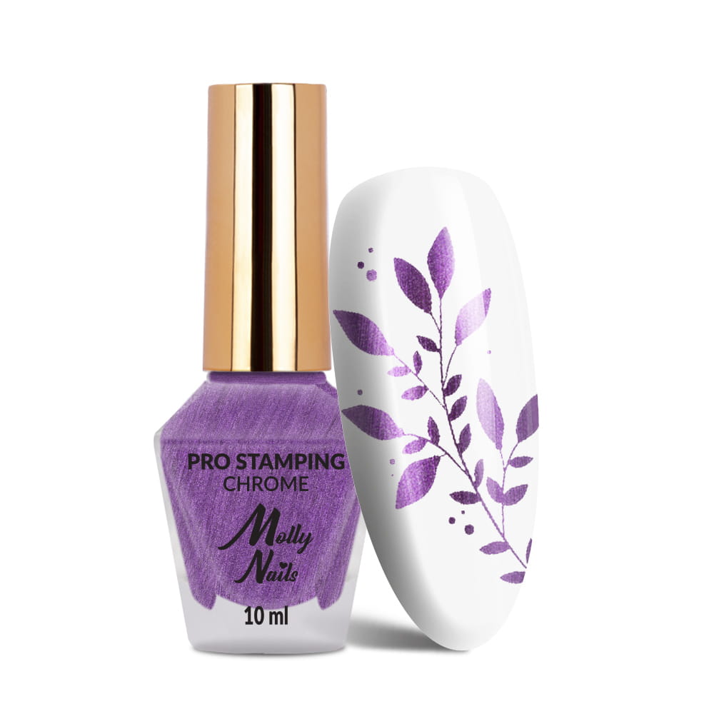 Lakier do stempli i stampingu Molly Nails PRO Stamping Chrome fioletowy purple 10ml