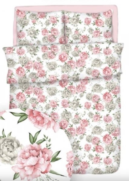 Poszewka 70x80 - KORA bawełniana wz. Nowe piwonie 2