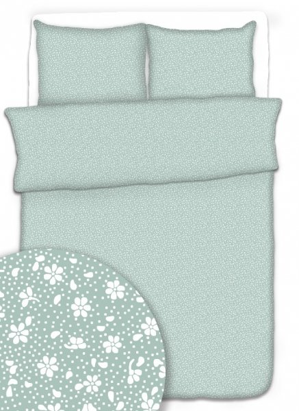 Poszewka 70x80 - KORA bawełniana wz. Łączka mięta