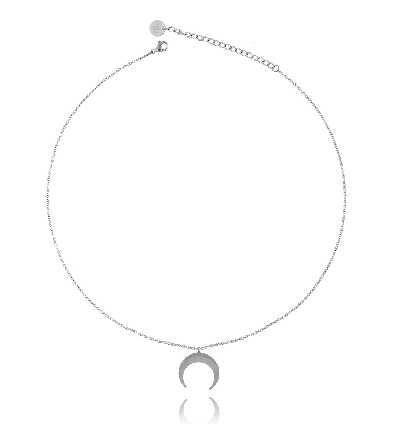 Naszyjnik srebrny z księżycem ze stali szlachetnej NSA0102