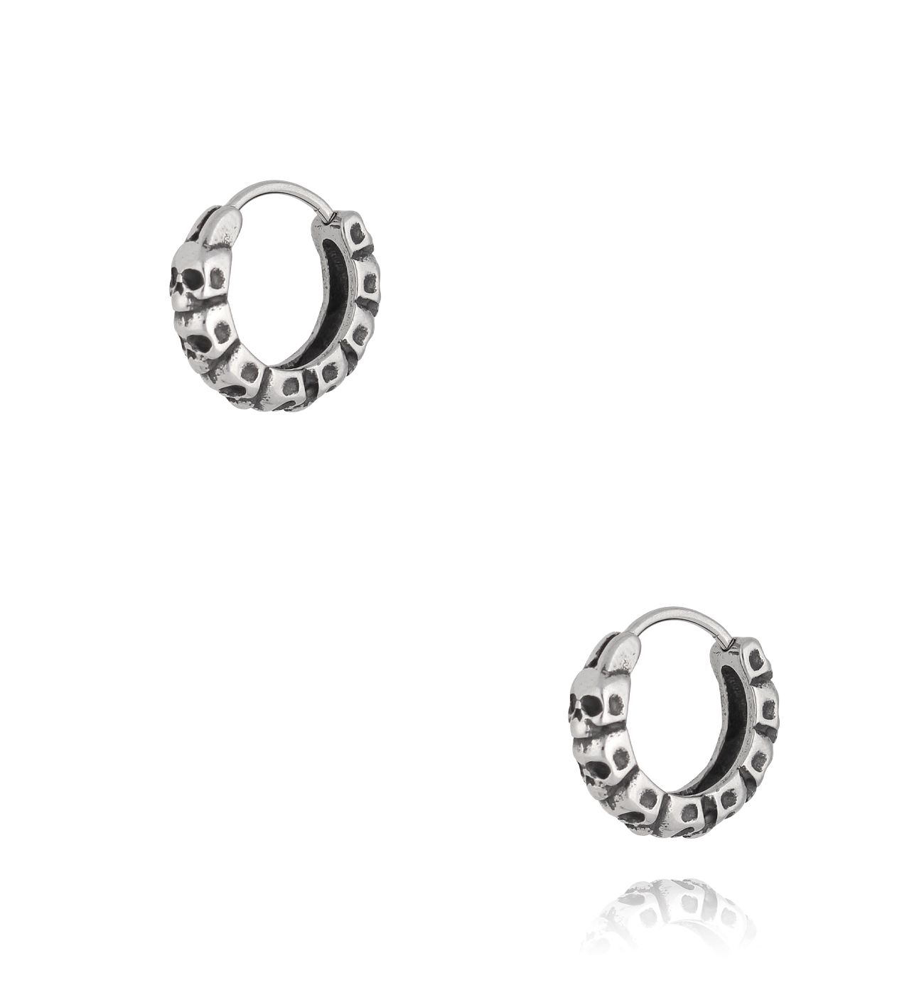 Kolczyki kółka z czaszkami Gunnkel KMITC0075