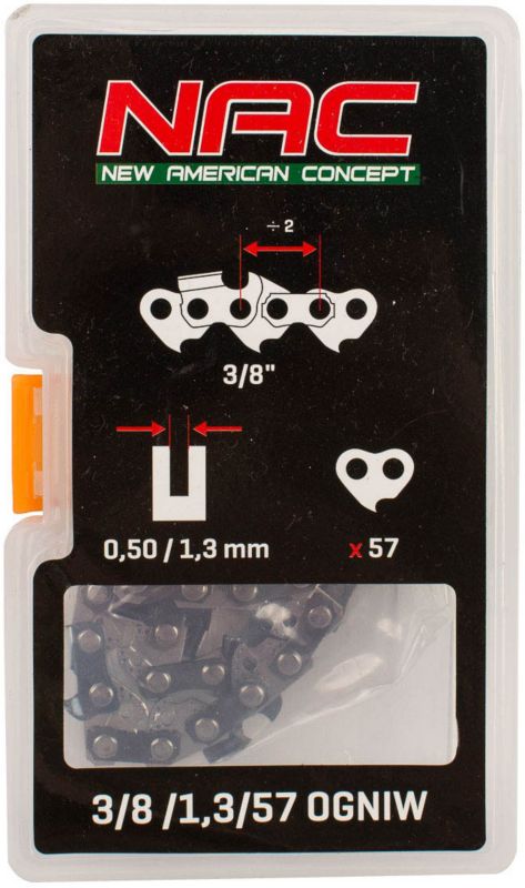 Łańcuch NAC 16" 57 ogniw 3/8" x 1,3 mm