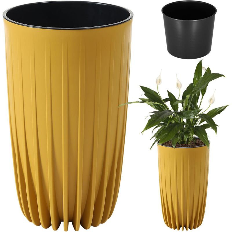 Doniczka Lamela MIRA wysoka donica 42x25cm musztardowa 1 szt.