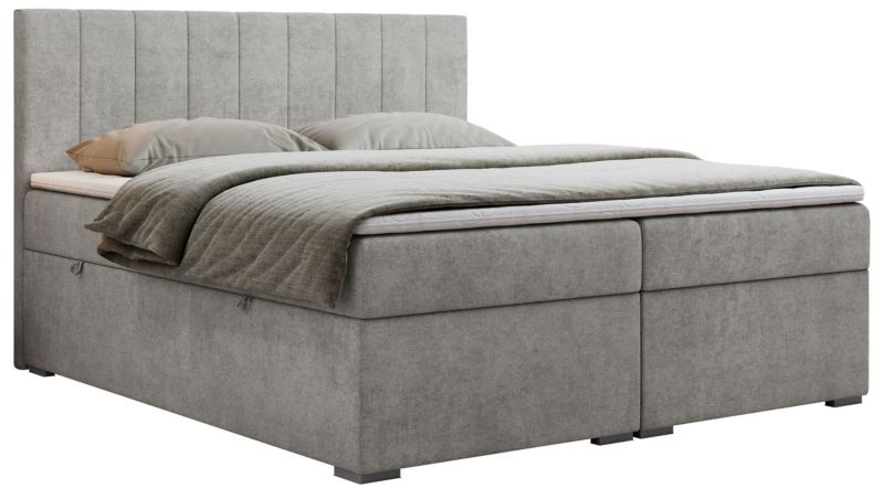 Łóżko kontynentalne MKS Meble LOPE 160x200 H3 jasnoszary struktura 1szt.